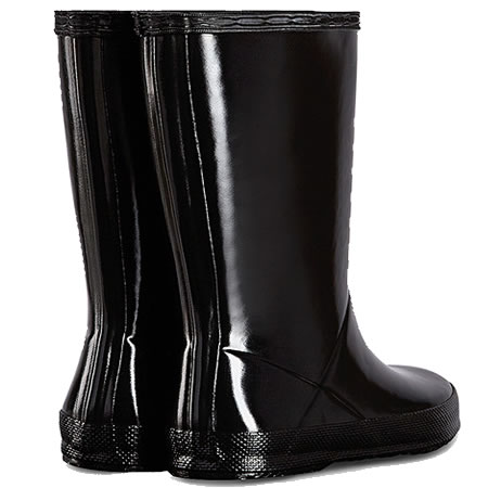 Extra image of Kids First Gloss Hunter Wellies - Black - UK Size 12 JNR (EURO 30)