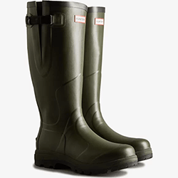 Extra image of Balmoral Unisex Side Adjustable Wellington Boot - Dark Olive 6