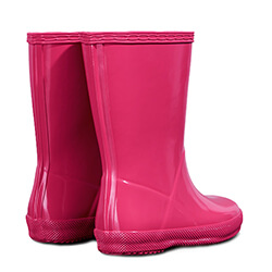 Extra image of Kids First Gloss Hunter Wellies - Bright Pink - UK 12 JNR / EU 30/31