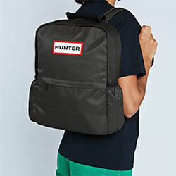 Extra image of Hunter Original Nylon Backpack in Dark Olive