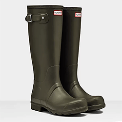 Extra image of Mens Original Tall Hunter Boots in Dark Olive - UK 9