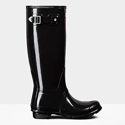 Extra image of Women's Original Tall Hunter Boots in Gloss Black - UK 3