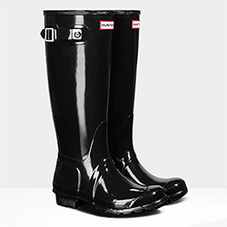 Extra image of Women's Original Tall Hunter Boots in Gloss Black - UK 5