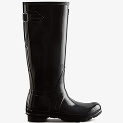 Small Image of Women's Original Tall Adjustable Gloss Wellington Boot in Black