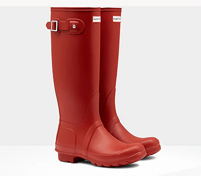 Image of Women's Original Tall Hunter Boots in Military Red UK 3