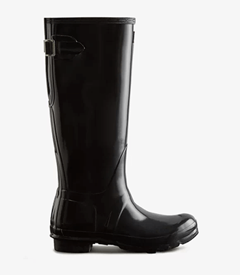 Image of Women's Original Tall Adjustable Gloss Wellington Boot in Black 8