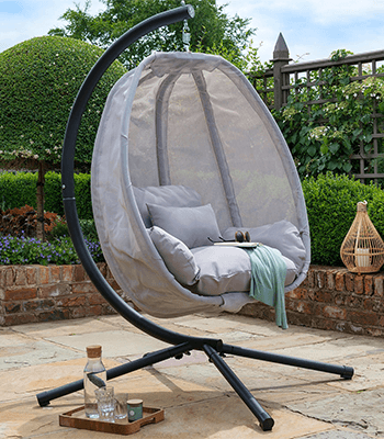 Image of Eleanor Textilene Folding Egg Chair in Grey