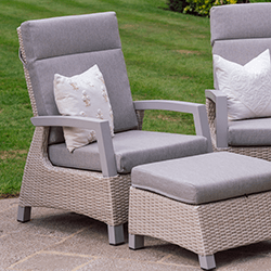 Extra image of Camilla Reclining Lounge Dining Set with Adjustable Table in Natural/Cappuccino