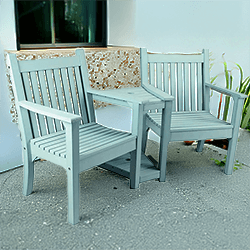 Image of Winawood Sandwick 2 Seater Wood Effect Love Seat - Duck Egg Green