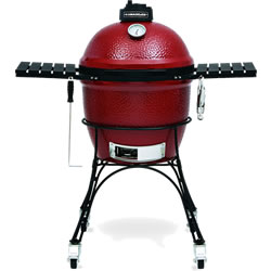 Small Image of Kamado Joe Classic Red with Cart, Shelves, Heat Deflector and Tools