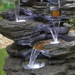 Extra image of Kelkay Hinoki Springs Water Feature with LEDs