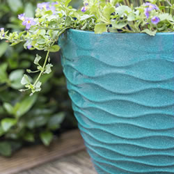 Small Image of Kelkay Plant Avenue Contemporary Collection Lg Windermere Pot in Teal