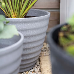 Extra image of Kelkay Plant Avenue Stone Collection Small Hudson Pot in Grey