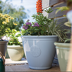 Small Image of Kelkay Plant Avenue Trad. Collection Large Eden Emblem Pot in Blue