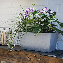 Small Image of Kelkay Plant Avenue Stone Collection Terrazzo Trough in Light Grey