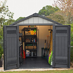 Small Image of Keter Oakland 757 Garden Shed in Brownish Grey