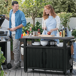 Keter Unity XL Barbecue Accessory Trolley Stand Double - Anthracite
