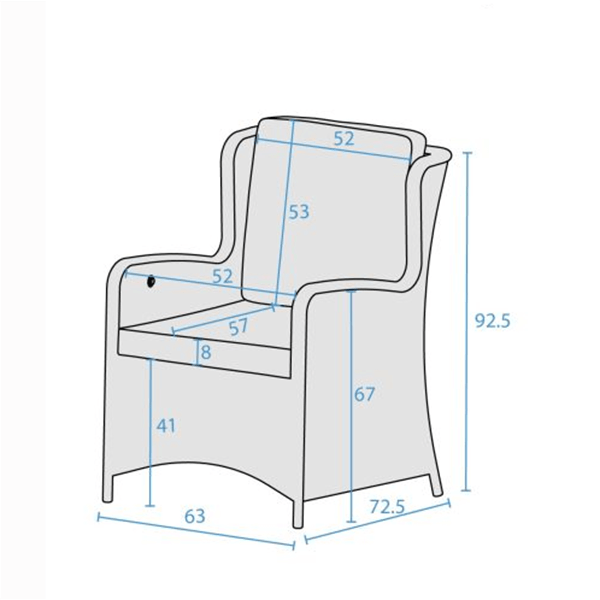 Chair dimensions image