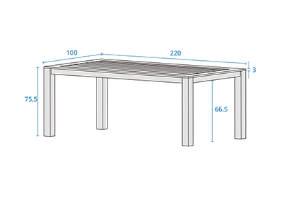 Table dimensions image