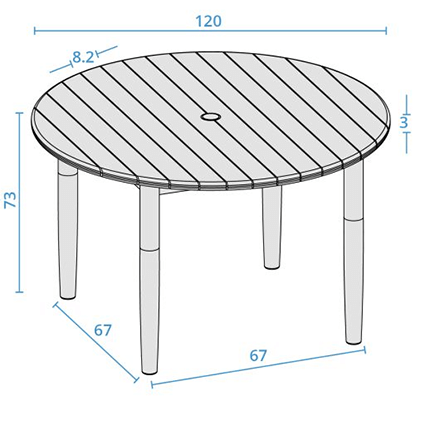 Table dimensions image