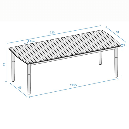 Table dimensions image