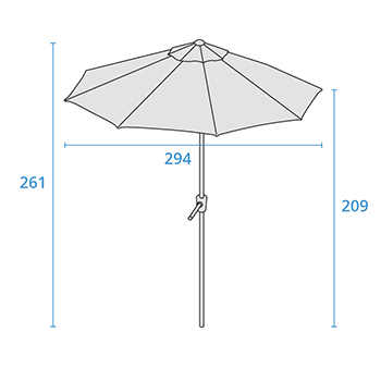Parasol dimensions image