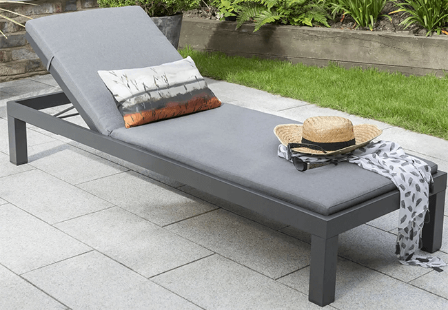Image of Kettler Elba Lounger with Signature Cushions in Grey