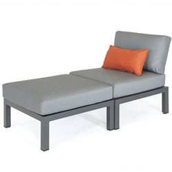 Small Image of Kettler Elba Side Chair with Footstool in Anthracite / Charcoal