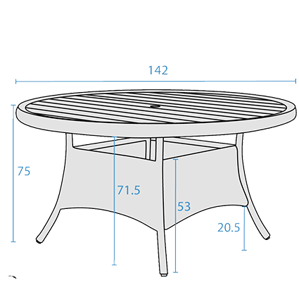 Table dimensions image