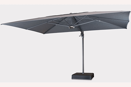 Image of Kettler 4x3m Free Arm Parasol - Grey frame / Slate Grey Canopy