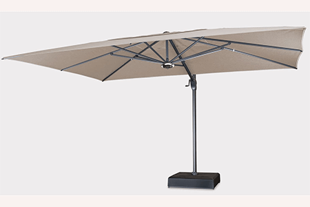 Image of Kettler 4x3m Free Arm Parasol - Grey frame / Stone Grey Canopy