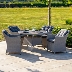 Image of Kettler Foxley 4 Seat Dining Set with 120cm Table - NO PARASOL