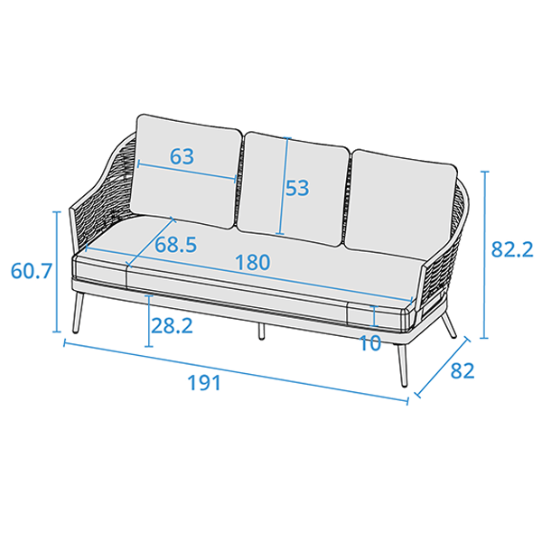 Sofa dimensions image