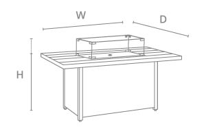 Palma Fire Pit Table - dimensions image
