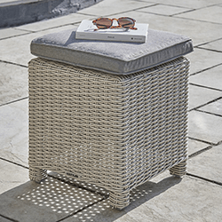 Image of Kettler Palma Stool with Signature Cushions in White Wash