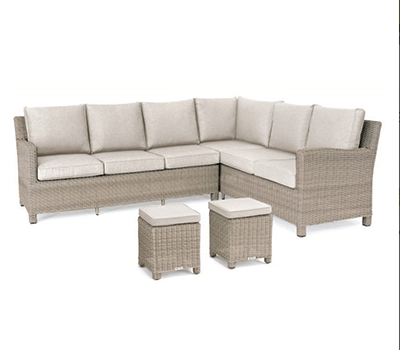 Image of Kettler Palma Left Hand Corner Sofa Seating Set in Oyster and Stone - NO TABLE