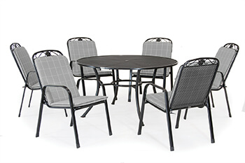 Image of Kettler Siena 6 Seat Dining Set - Slate NO PARASOL