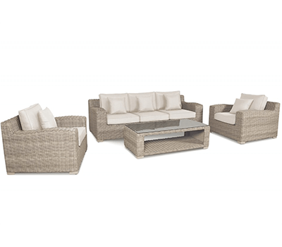 Image of Kettler Palma Luxe 3 Seat Sofa Set in Oyster and Stone