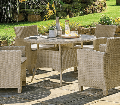 Image of Kettler Palma 4 Seater Dining Set in Oyster & Stone