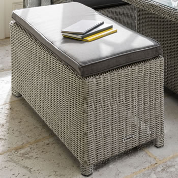 Image of Kettler Palma Long Bench - White Wash and Taupe
