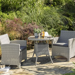Small Image of Kettler Palma Bistro Set in White Wash