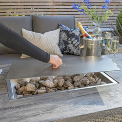 Extra image of Kettler Palma Fire Pit Table in White Wash - TABLE ONLY