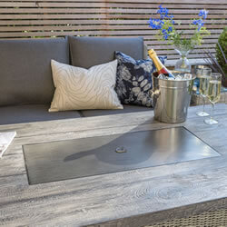 Extra image of Kettler Palma Fire Pit Table in White Wash - TABLE ONLY