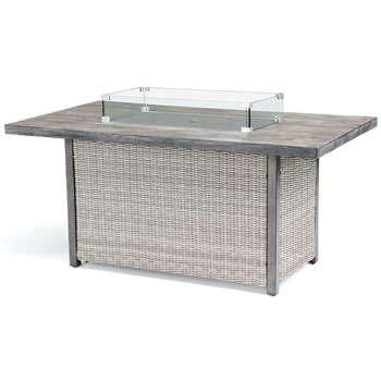 Image of Kettler Palma Fire Pit Table in White Wash - TABLE ONLY