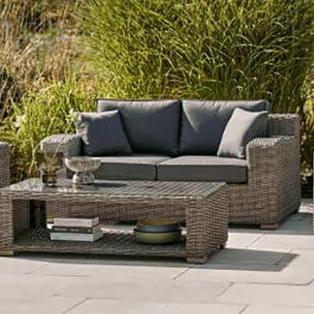 Image of Kettler Palma Luxe 2 Seat Sofa (ONLY) in Rattan / Taupe