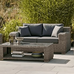 Small Image of Kettler Palma Luxe 2 Seat Sofa (ONLY) in Rattan / Taupe