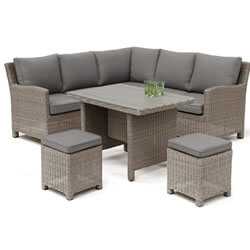Extra image of Kettler Palma Mini Corner Sofa Dining Set in Rattan / Taupe with Polywood Table
