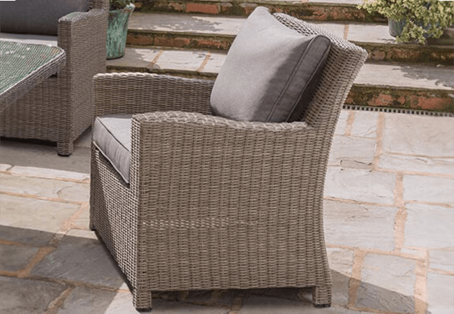 Image of Kettler Palma Weave Lounge Armchair - Rattan & Taupe