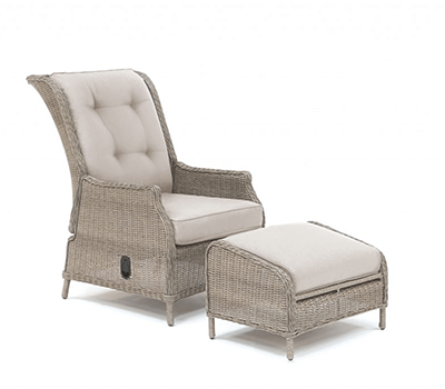 Image of Kettler Palma Recliner Duet Set with Footstools - Oyster & Stone  (no sidetable)