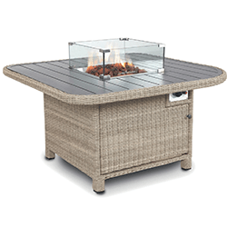 Extra image of Kettler Palma Grande Fire Pit Corner Sofa Set in Oyster/Stone